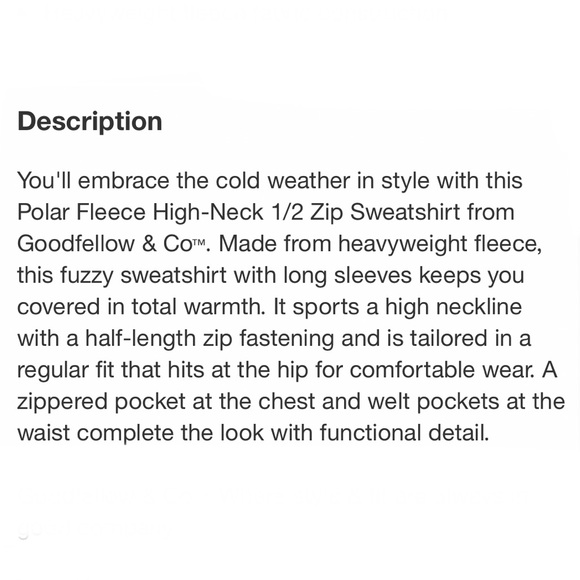 Men's Polar Fleece High Neck 1/2 Zip Sweatshirt - Goodfellow & Co Gray Size L - Picture 4 of 9